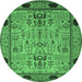Round Oriental Emerald Green Traditional Rug, urb2691emgrn