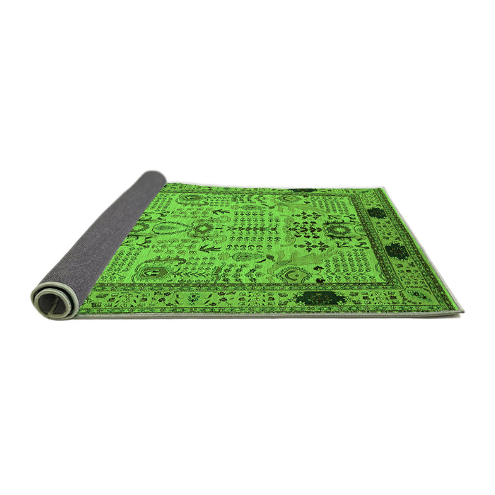 Sideview of Oriental Green Traditional Rug, urb2691grn