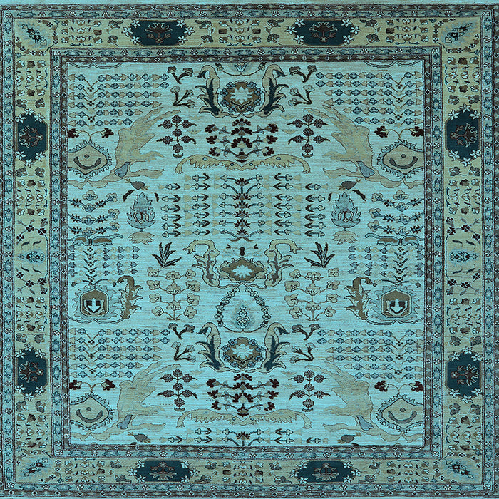 Square Oriental Light Blue Traditional Rug, urb2691lblu