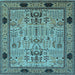 Square Oriental Light Blue Traditional Rug, urb2691lblu