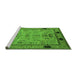 Sideview of Machine Washable Oriental Green Traditional Area Rugs, wshurb2691grn