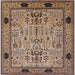 Square Mid-Century Modern Reddish Brown Oriental Rug, urb2691