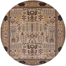 Round Machine Washable Industrial Modern Sepia Brown Rug, wshurb2691
