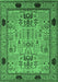 Machine Washable Oriental Emerald Green Traditional Area Rugs, wshurb2691emgrn