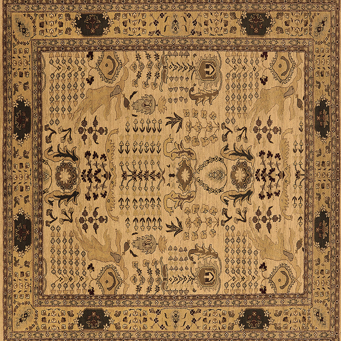 Square Machine Washable Oriental Brown Traditional Rug, wshurb2691brn