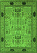 Machine Washable Oriental Green Traditional Area Rugs, wshurb2691grn