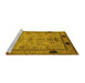 Sideview of Machine Washable Oriental Yellow Traditional Rug, wshurb2691yw