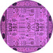 Round Oriental Purple Traditional Rug, urb2691pur