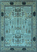 Machine Washable Oriental Light Blue Traditional Rug, wshurb2691lblu