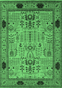 Oriental Emerald Green Traditional Rug, urb2691emgrn