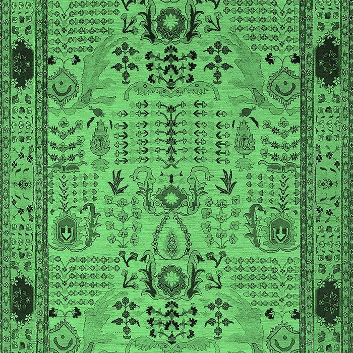 Oriental Emerald Green Traditional Rug, urb2691emgrn