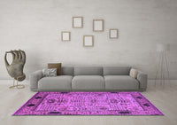 Machine Washable Oriental Purple Traditional Rug, wshurb2691pur