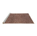 Sideview of Machine Washable Industrial Modern Dark Sienna Brown Rug, wshurb2692