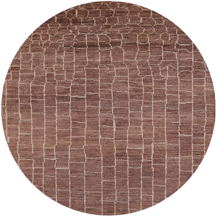 Round Machine Washable Industrial Modern Dark Sienna Brown Rug, wshurb2692