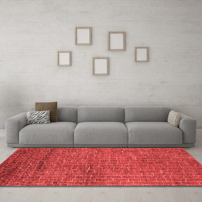 Industrial Red Washable Rugs