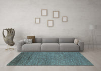 Machine Washable Oriental Light Blue Industrial Rug, wshurb2692lblu