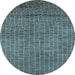 Round Oriental Light Blue Industrial Rug, urb2692lblu