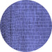 Round Oriental Blue Industrial Rug, urb2692blu