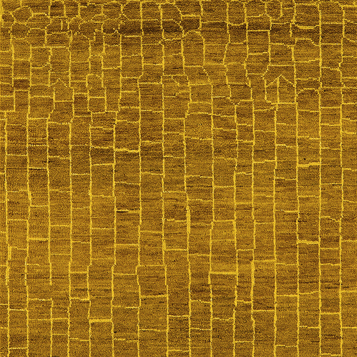 Machine Washable Oriental Yellow Industrial Rug, wshurb2692yw