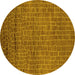 Round Oriental Yellow Industrial Rug, urb2692yw