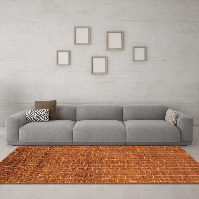 Machine Washable Oriental Orange Industrial Area Rugs in a Living Room, wshurb2692org