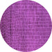 Round Oriental Purple Industrial Rug, urb2692pur