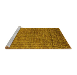 Sideview of Machine Washable Oriental Yellow Industrial Rug, wshurb2692yw
