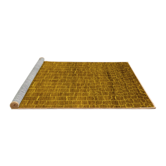 Sideview of Machine Washable Oriental Yellow Industrial Rug, wshurb2692yw