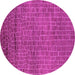 Round Oriental Pink Industrial Rug, urb2692pnk