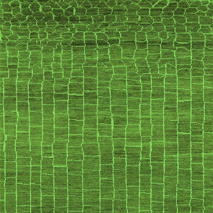 Square Machine Washable Oriental Green Industrial Area Rugs, wshurb2692grn