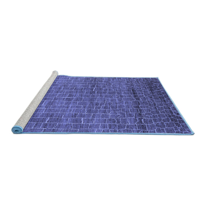 Sideview of Machine Washable Oriental Blue Industrial Rug, wshurb2692blu