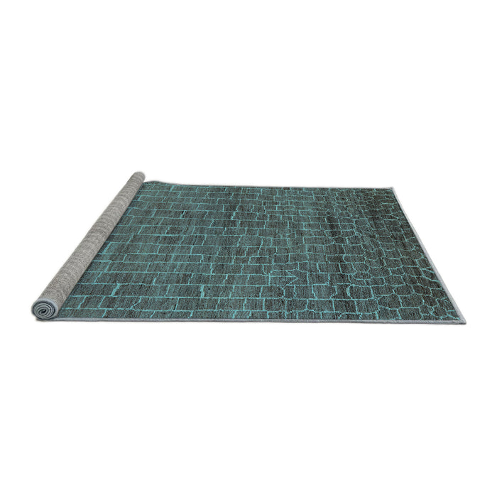 Sideview of Machine Washable Oriental Light Blue Industrial Rug, wshurb2692lblu