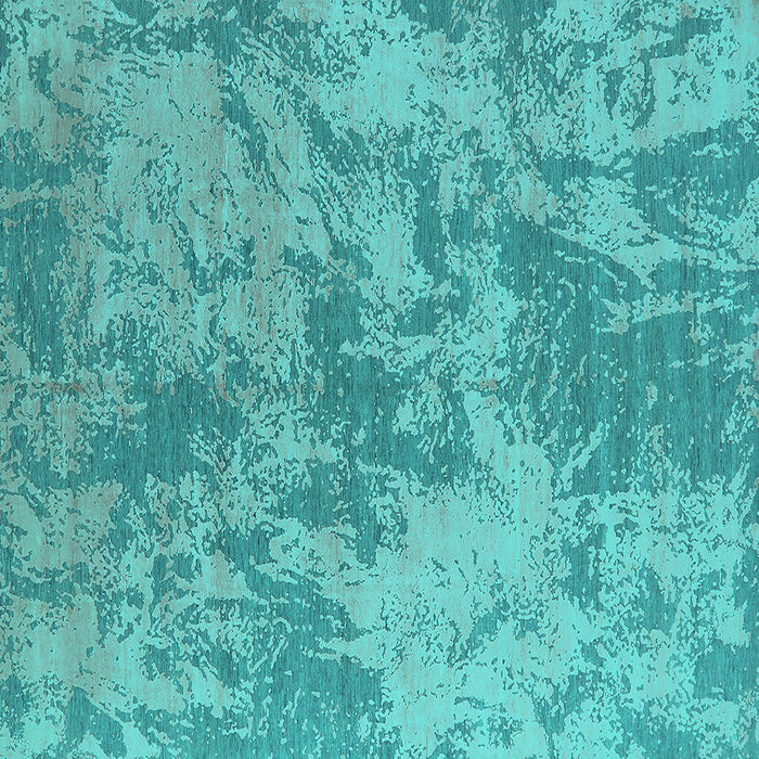 Square Machine Washable Oriental Turquoise Industrial Area Rugs, wshurb2693turq
