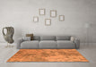 Machine Washable Oriental Orange Industrial Area Rugs in a Living Room, wshurb2693org