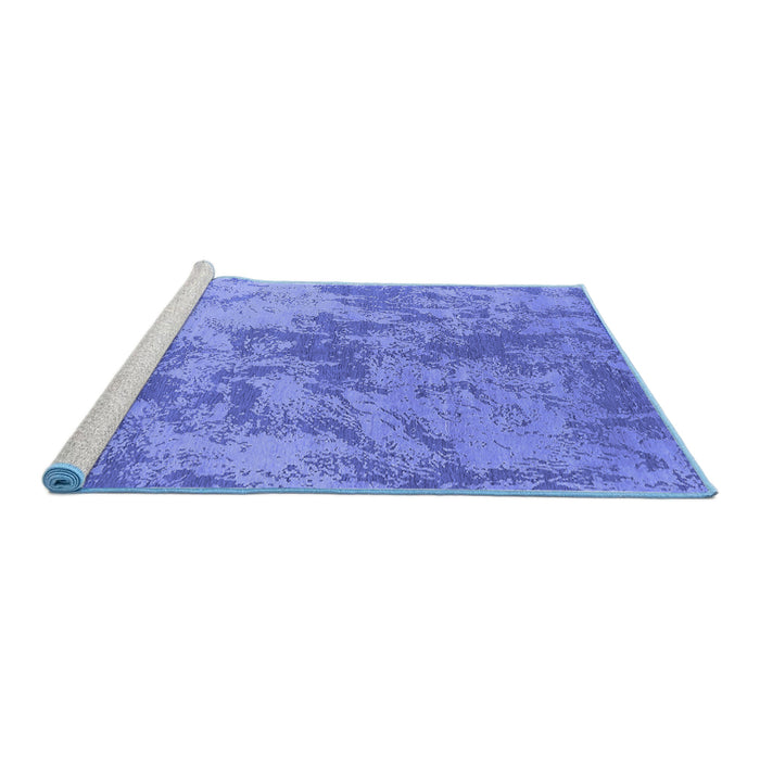 Sideview of Machine Washable Oriental Blue Industrial Rug, wshurb2693blu