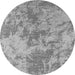 Round Oriental Gray Industrial Rug, urb2693gry