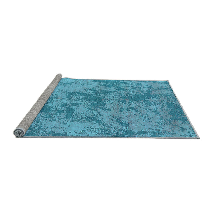 Sideview of Machine Washable Oriental Light Blue Industrial Rug, wshurb2693lblu