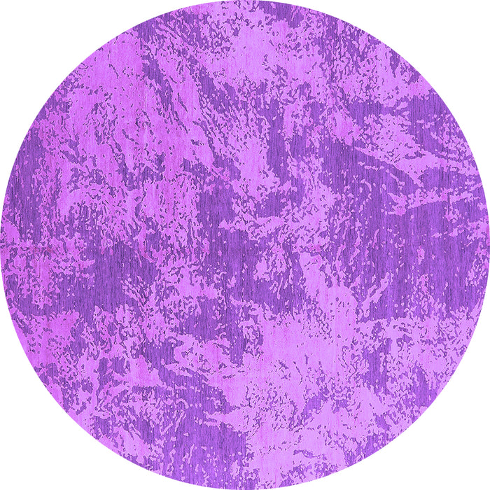 Round Machine Washable Oriental Purple Industrial Area Rugs, wshurb2693pur