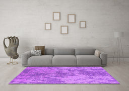 Machine Washable Oriental Purple Industrial Area Rugs in a Living Room, wshurb2693pur