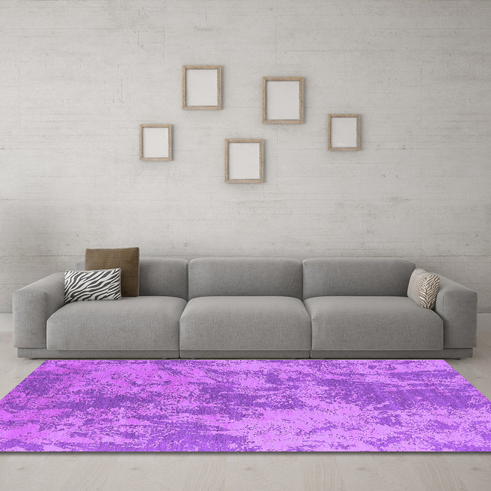 Machine Washable Oriental Purple Industrial Area Rugs in a Living Room, wshurb2693pur