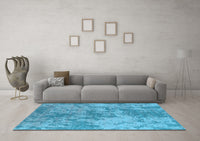 Machine Washable Oriental Light Blue Industrial Rug, wshurb2693lblu