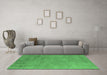 Machine Washable Oriental Emerald Green Industrial Area Rugs in a Living Room,, wshurb2694emgrn