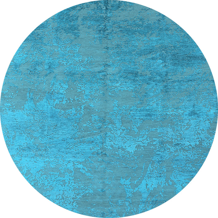 Round Oriental Light Blue Industrial Rug, urb2694lblu