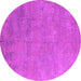 Round Oriental Pink Industrial Rug, urb2694pnk