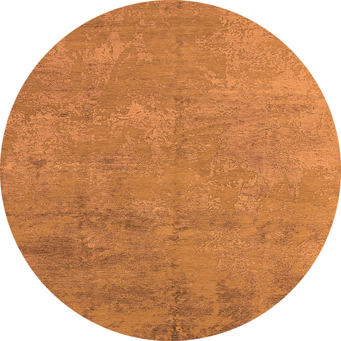 Round Oriental Orange Industrial Rug, urb2694org