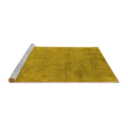 Sideview of Machine Washable Oriental Yellow Industrial Rug, wshurb2694yw