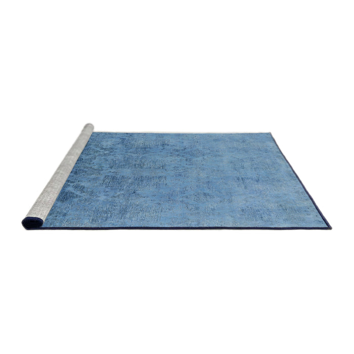 Sideview of Machine Washable Industrial Modern Blue Rug, wshurb2695