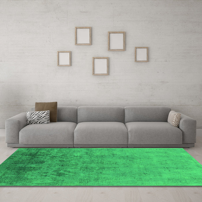 Machine Washable Persian Green Bohemian Area Rugs in a Living Room,, wshurb2695grn