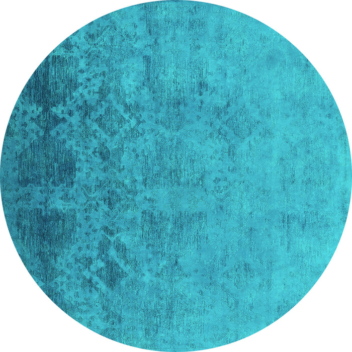 Round Persian Turquoise Bohemian Rug, urb2695turq