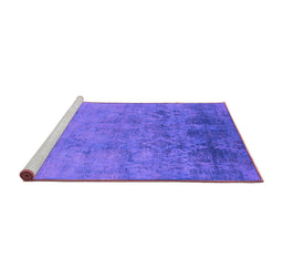 Sideview of Machine Washable Persian Purple Bohemian Area Rugs, wshurb2695pur